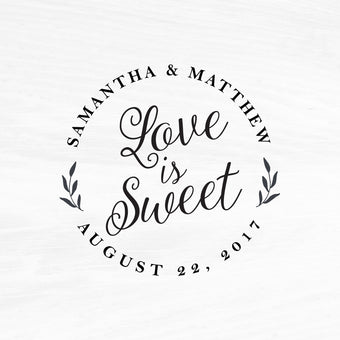 Simple "Love is Sweet" Wedding Stamp - W15